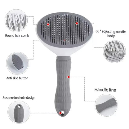 Cat Comb Pet Hair Remover Brush for Dogs Cats Grooming Tools Pets Dematting Comb Dogs Accessories Self Cleaning Pet Dog Brush