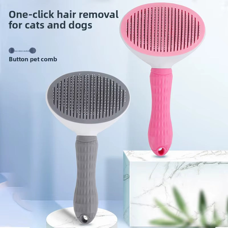 Cat Comb Pet Hair Remover Brush for Dogs Cats Grooming Tools Pets Dematting Comb Dogs Accessories Self Cleaning Pet Dog Brush