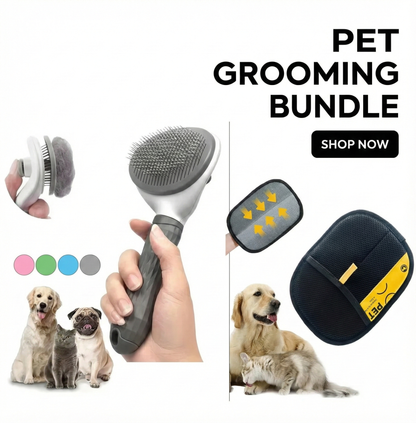 Pet Grooming Bundle - Pet Hair Removal Brush & Glove