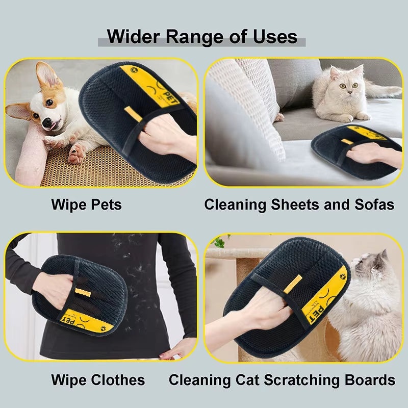 Pet Electrostatic Hair Removal Gloves Dog Cat Hair Removal Brush Gloves Hair Adhesive Gloves Carpet Clothing Hair Cleaning Brush